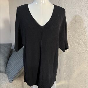 Talbots Black V-Neck Short Sleeve Knit Top Women’s Size Large